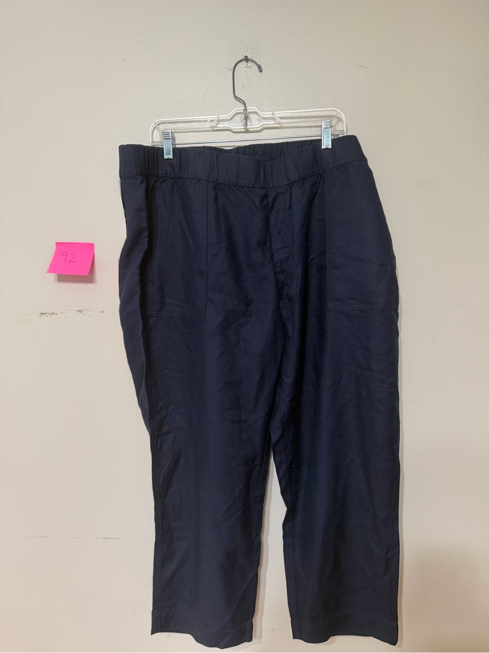 Banana Republic Women XXL Tapered Crop Pants Navy Linen Blend Pull On NWT